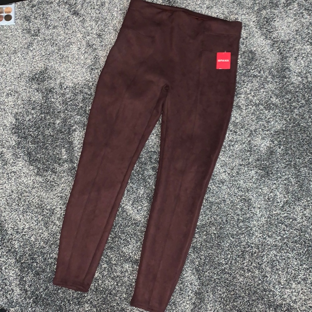 Spanx Faux Suede Leggings in Color Terracotta